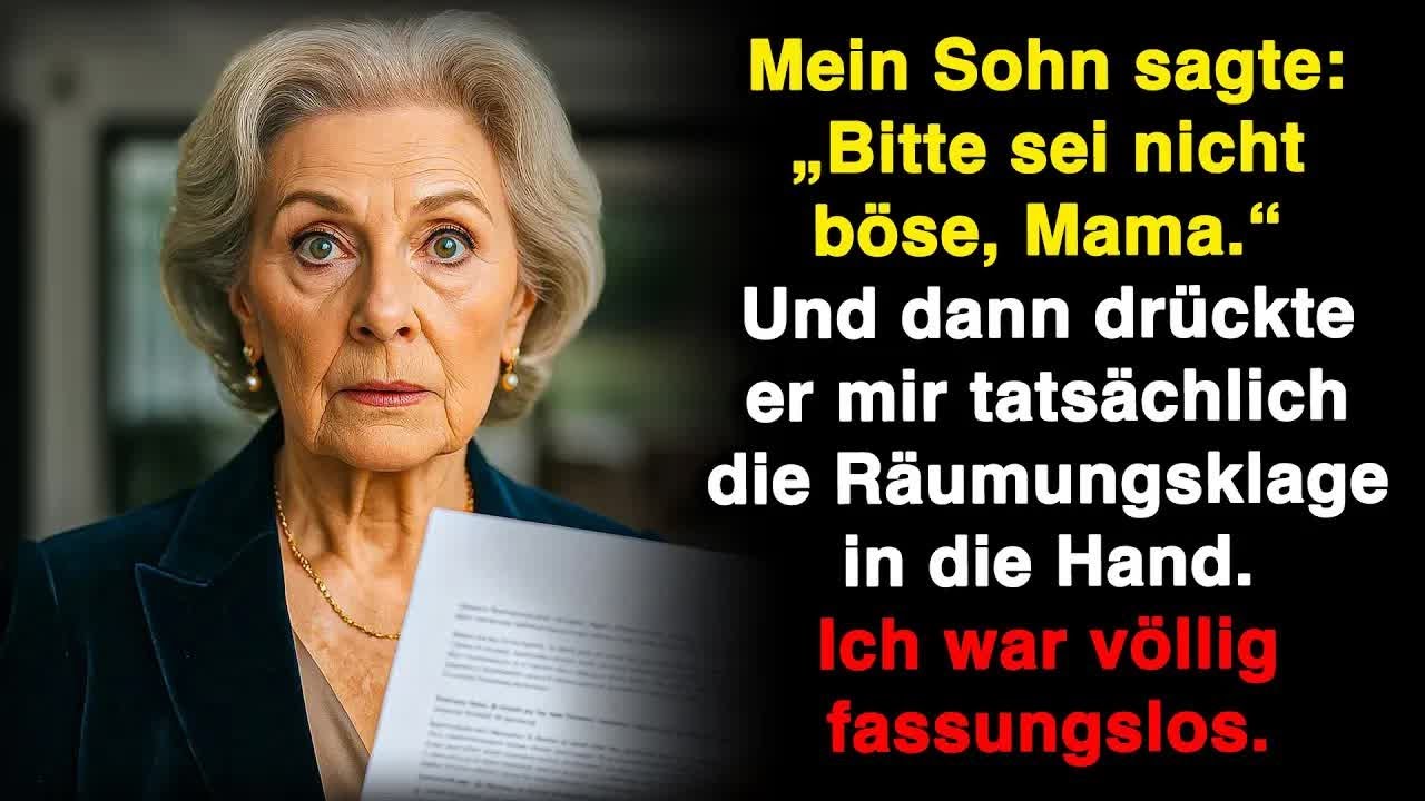 Mein Sohn bat mich, ruhig zu bleiben, dann gab er mir die Räumungsklage