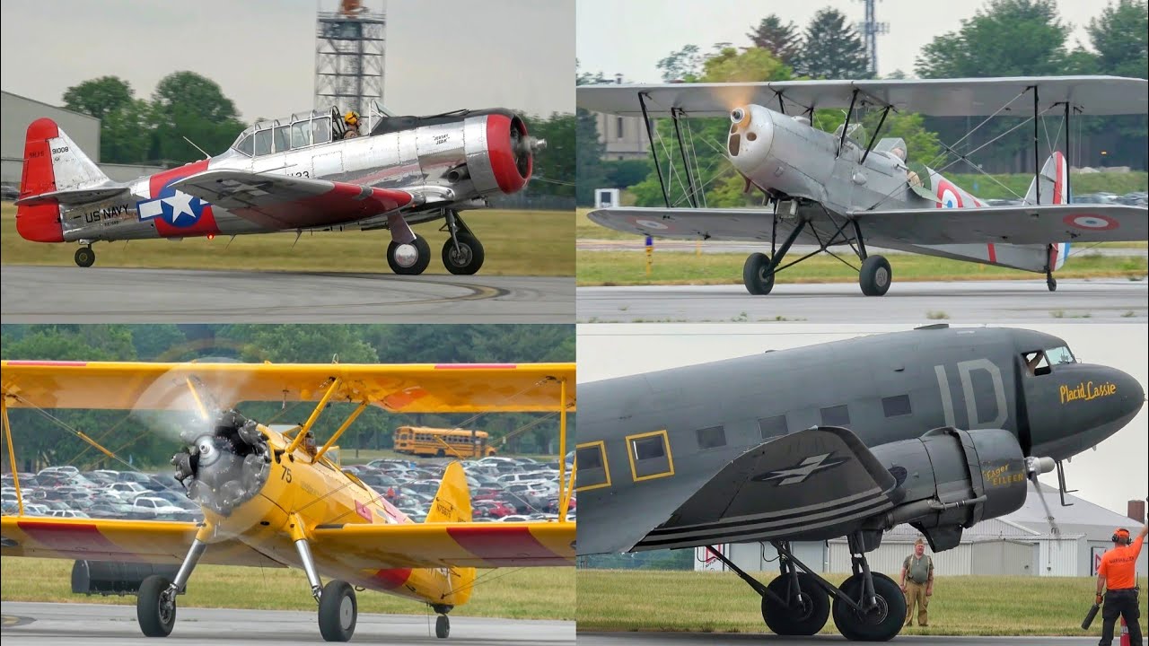 WWII WEEKEND 2023 Part 2 @ Reading Airport : C-47 , PT-19 ,T-6, and much more