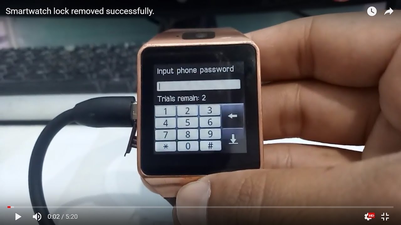 Andriod Smartwatch lock passwod unlock ( removed )successfully.