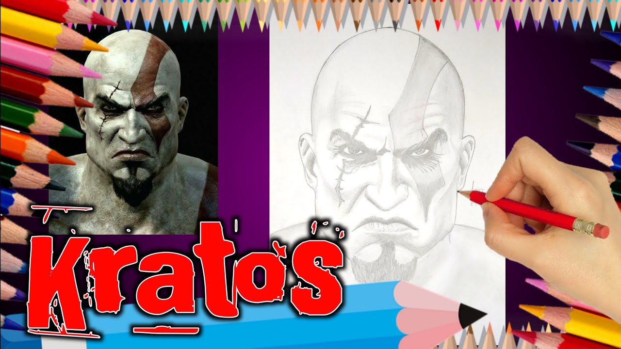 Como desenhar o Kratos (God of War). Cómo dibujar a Kratos. How to draw, Kratos.
