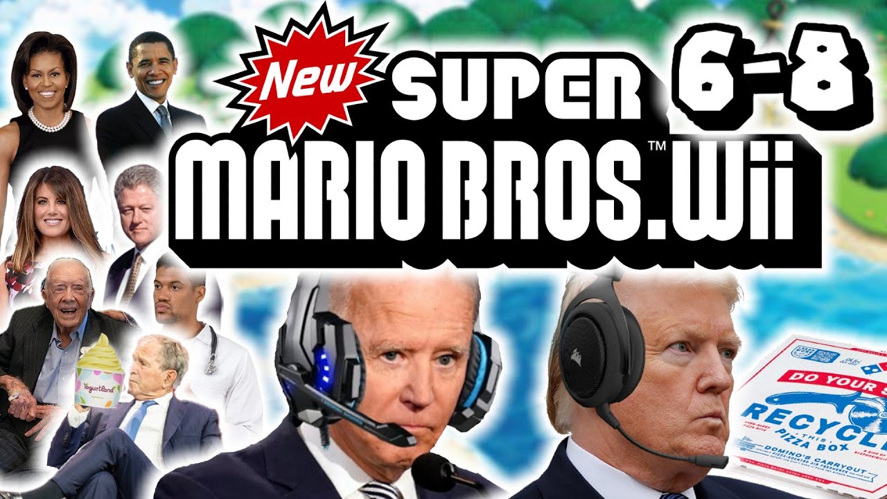 Президенты США играют в новую игру Super Mario Bros. на Wii (6-8 Supercut)