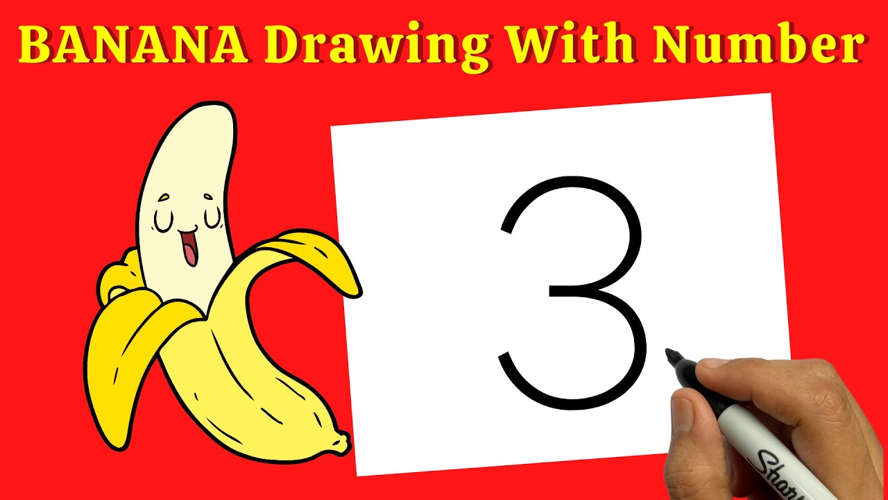 How To Turn Number 3 Into A Banana | How To Draw Banana Easy Step By Step