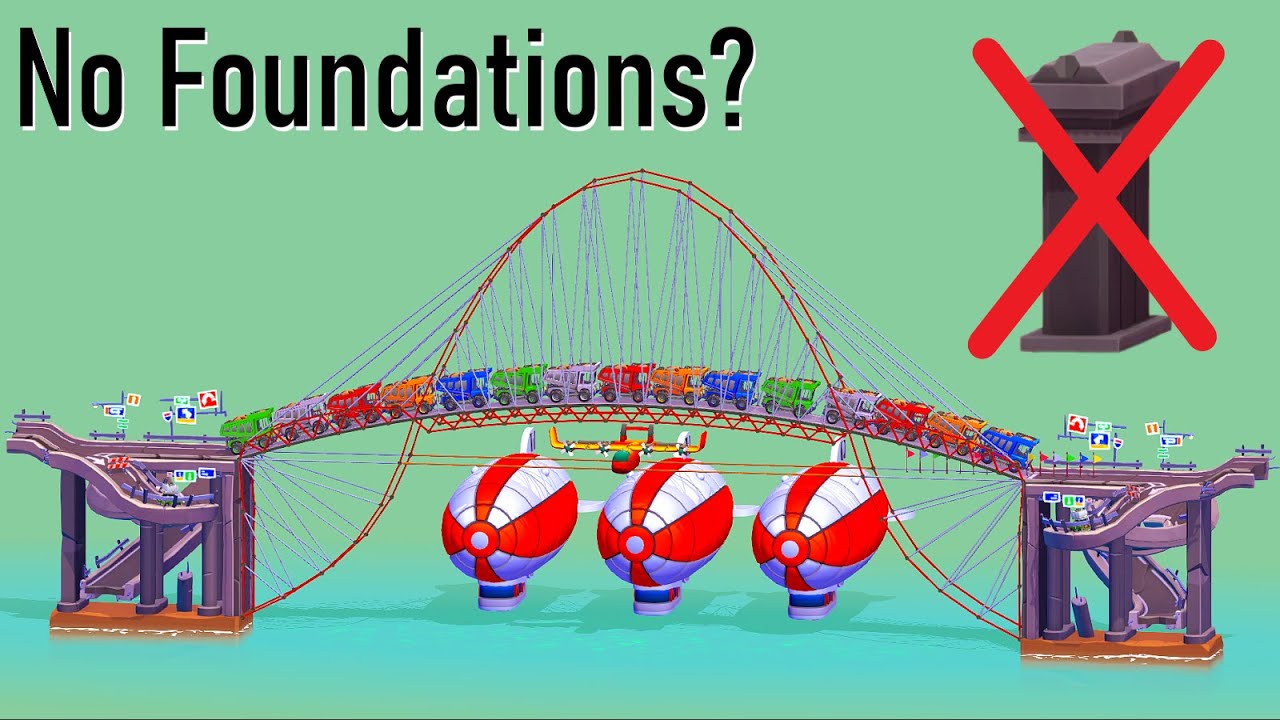 Can You Beat Poly Bridge 3 Without FOUNDATIONS?