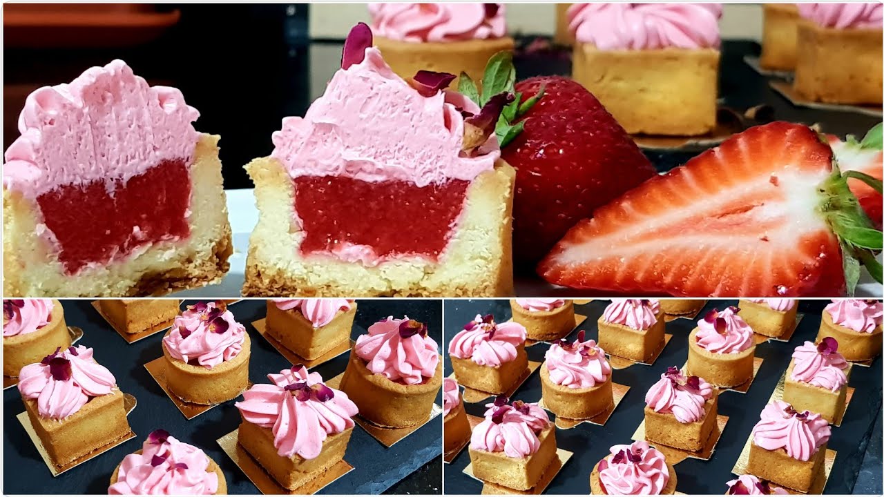 زوجي هبل عليهم😜 تارتولات الفراولة🍓بدون كرام باتيسيارولا ديبلومات ولا جيلاتين بحشو بزوج✌ مكونات فقط