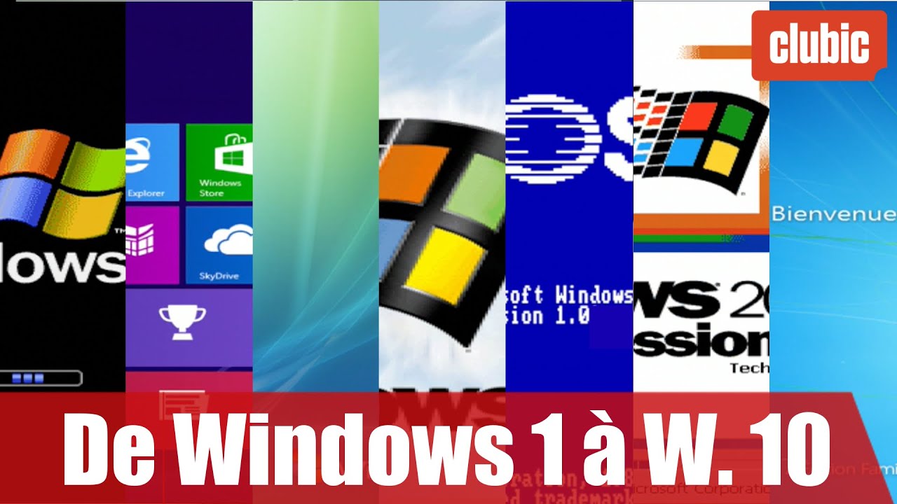De Windows 1 à Windows 10 : 30 ans d'évolutions en 10 minutes !