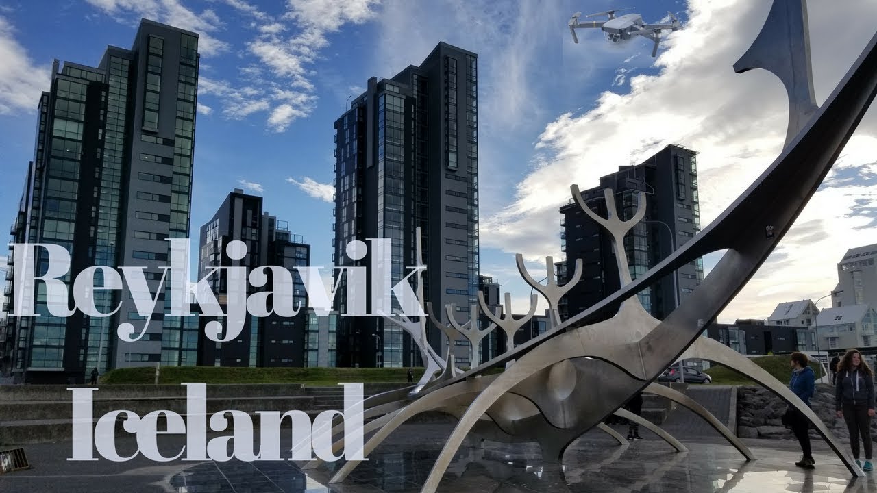 Reykjavik, ICELAND.... Over the city capital 360 view (Drone Footage 4k)