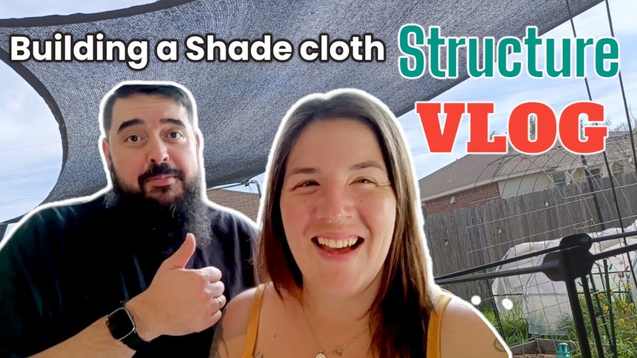 Building a shade cloth structure in our RENTAL home backyard VLOG!