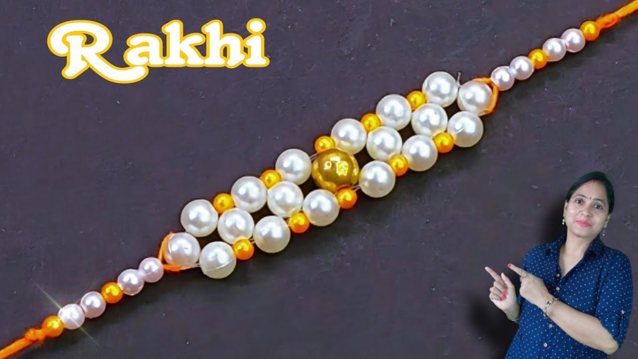 EASY PEARL RAKHI MAKING 12 / राखी कैसे बनाएं  /DIY/ BRACELET AT HOME /Handmade Beads 2023