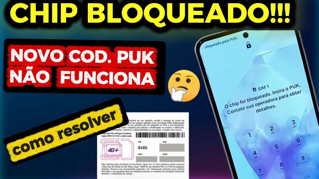 ✅Como  desbloquear chip com novo  codigo puk