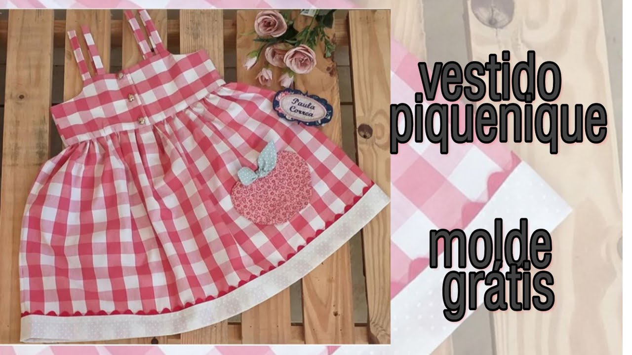 Vestido infantil pique nique (desafio 01/19) molde grátis