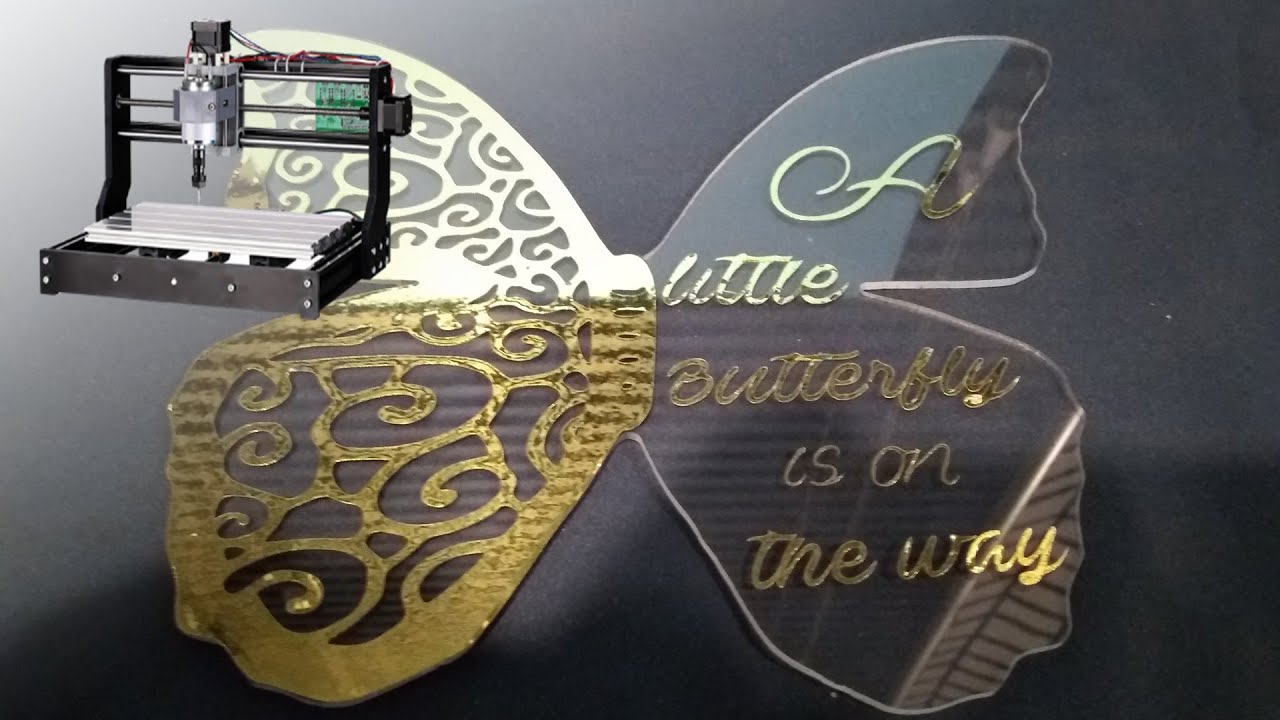 How to use 3018 cnc to cut acrylic (plexiglass) and use Cricut Expression to make matching cutout.
