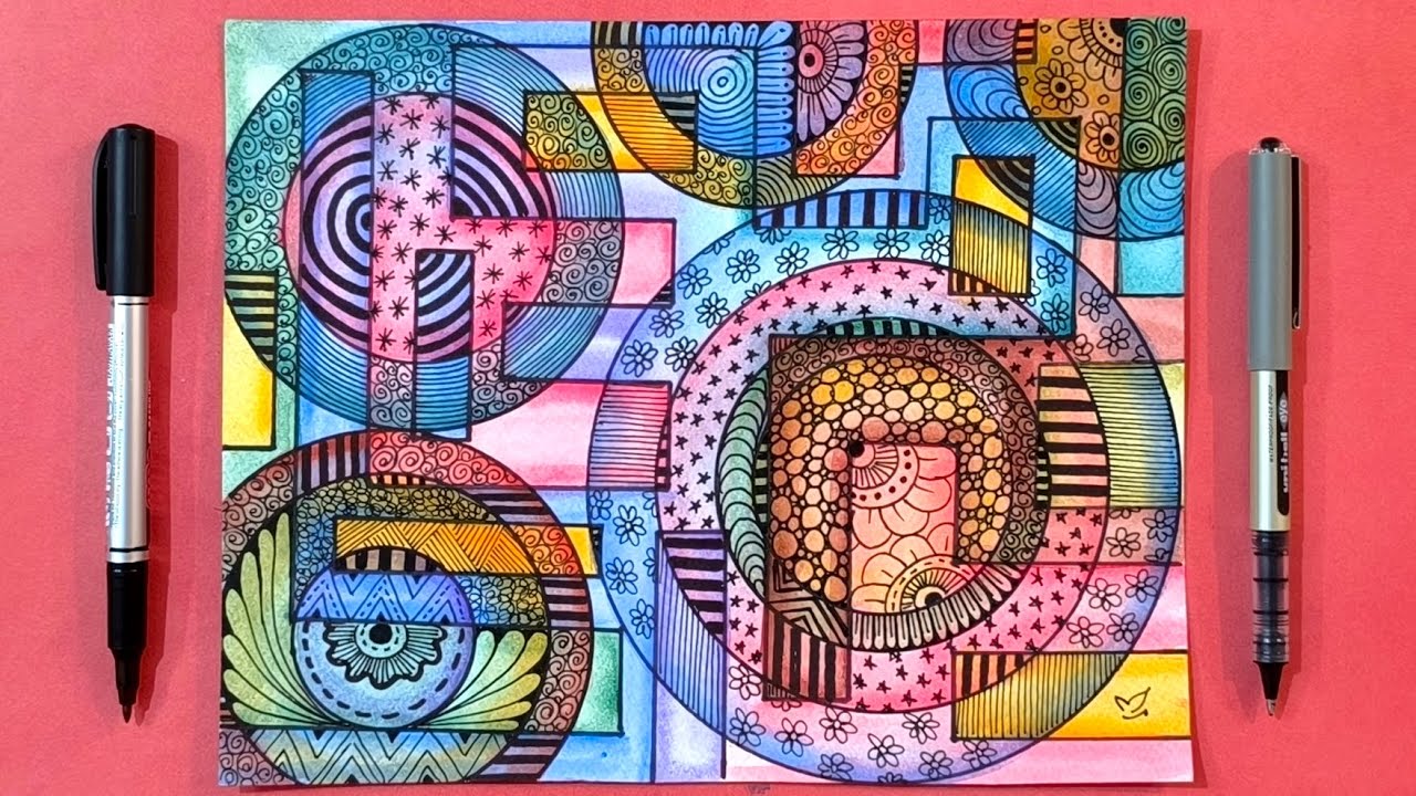Colorful Abstract Doodle | Geometric Shapes and Flowing Energy