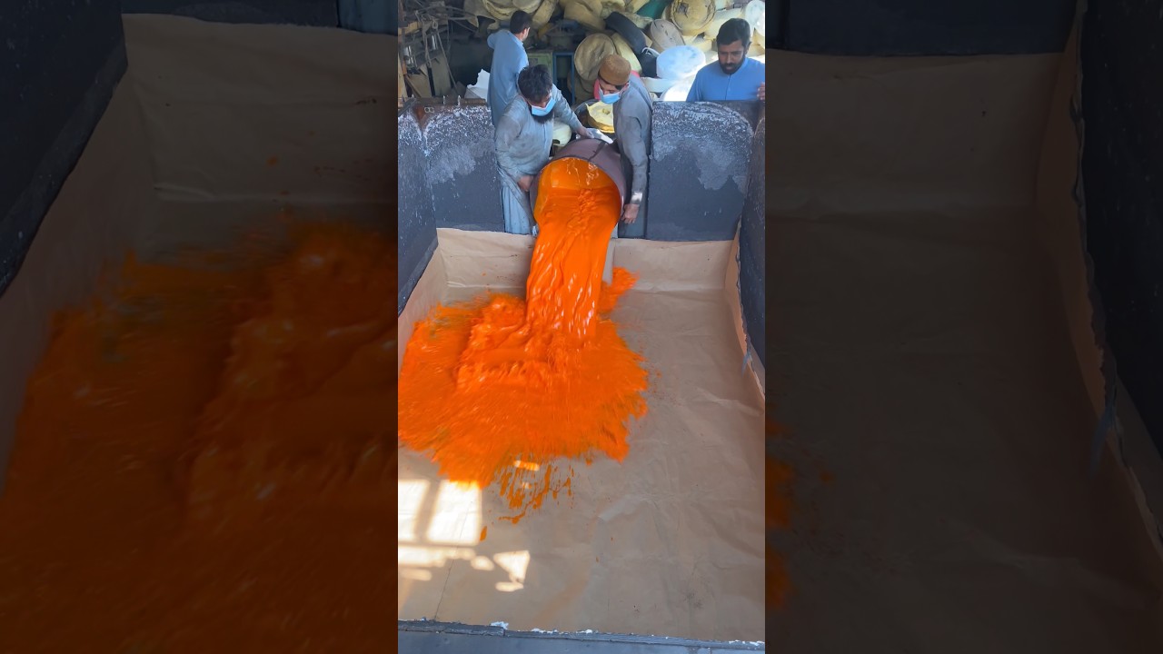 How Orange Foam Is Made Manually | Inside the Handmade Foam Manufacturing Process #foam #process