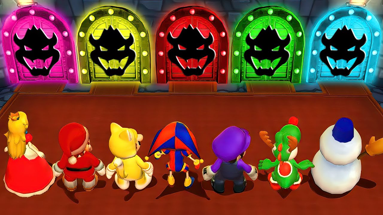 Mario Party 9 - All Minigames Pomni Vs SMG4 Vs SMG3 Vs Toad Elephant (Hardest Difficulty)