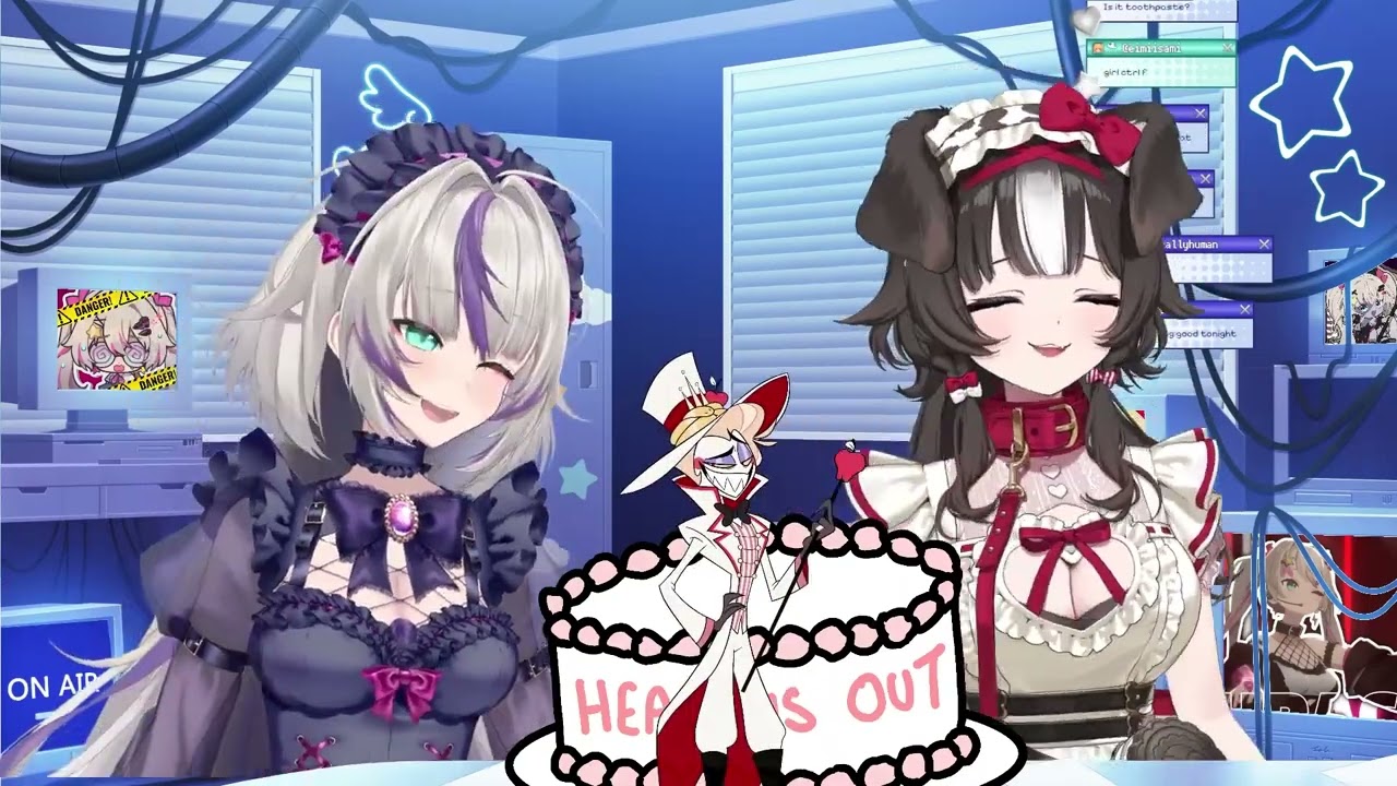 Lia and Bibi and their hear me out cake