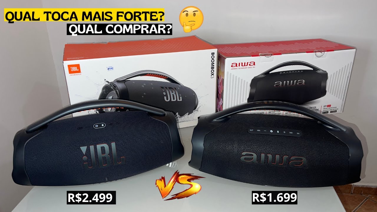 JBL Boombox3 VS AIWA BBS-01 - Qual Levou a Melhor? Testes de Áudio, Acabamento, Volume, Bateria, Etc