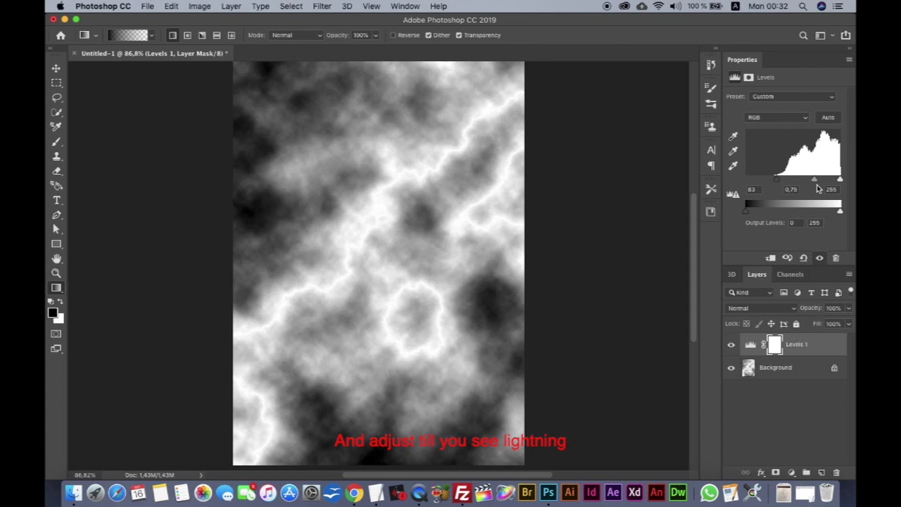 How to Make Lightning in Photoshop using Difference Clouds