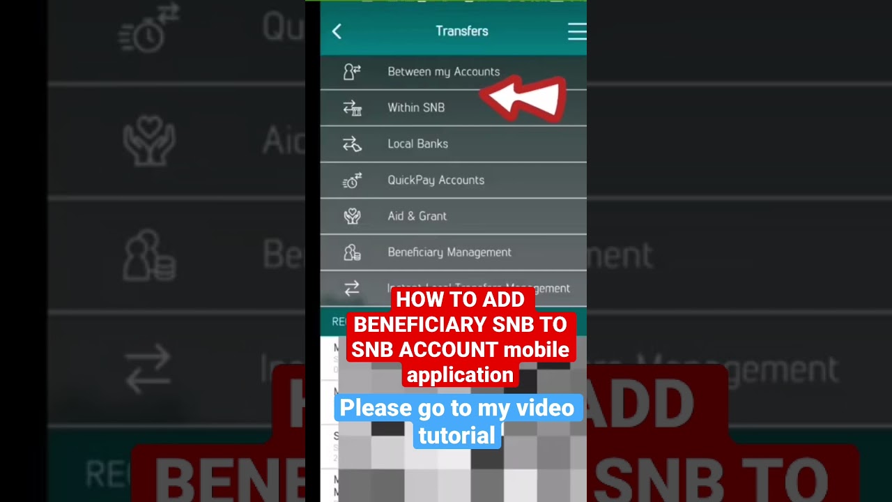 How to add beneficiary snb to snb mobile application NEW Update 