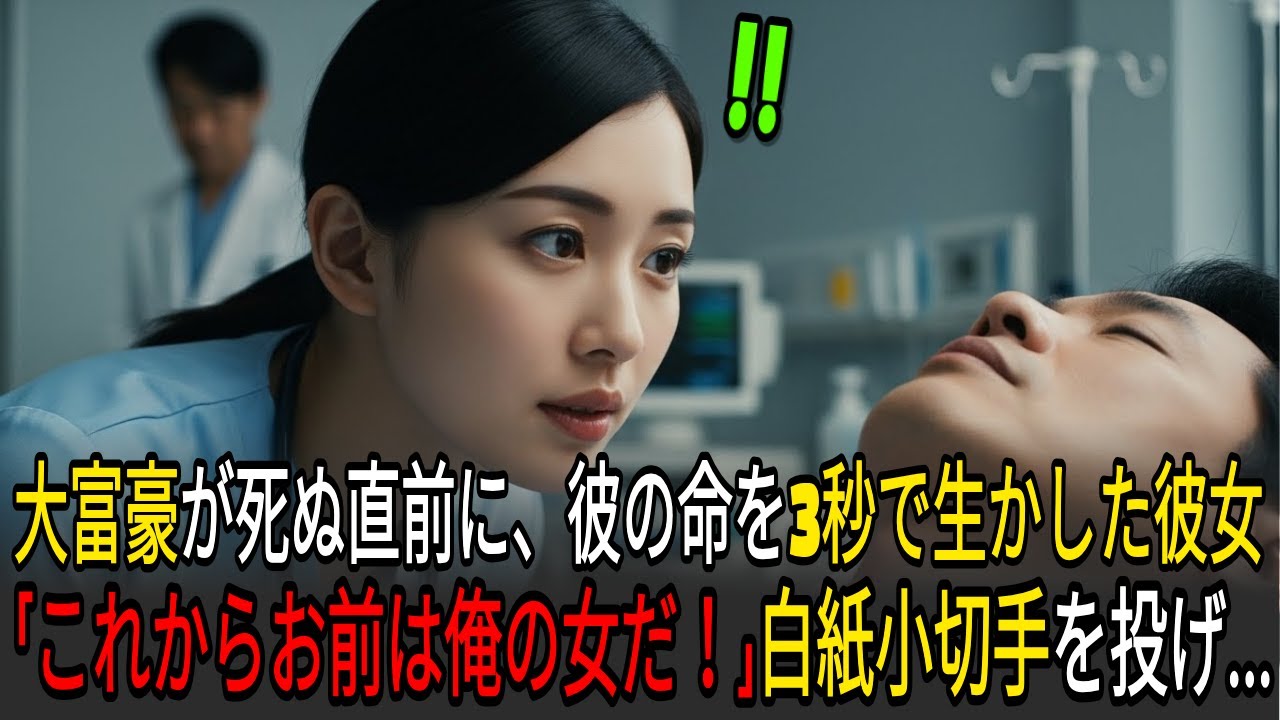 大富豪が死ぬ直前に彼の命を3秒で生かした彼女生き返った彼は白紙小切手を投げつけながら「これからお前は俺の女だ！」驚くほど衝撃的な決断の理由とは…｜感動する話｜オーディオブック