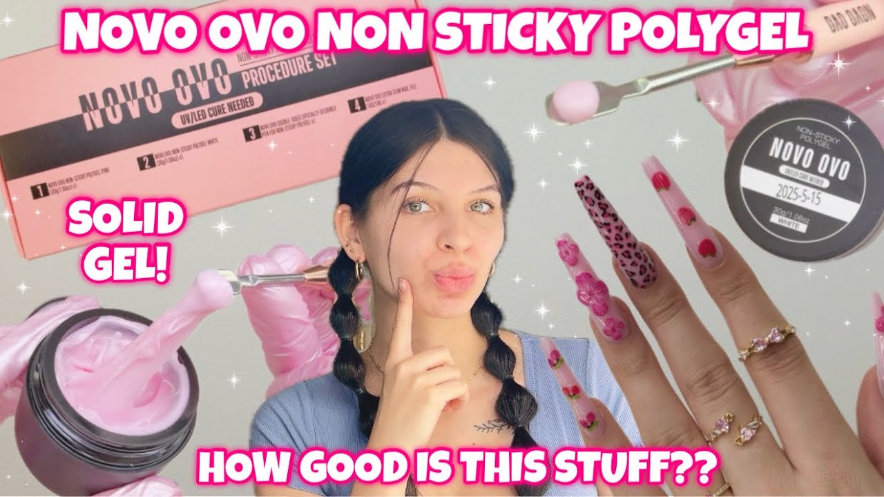 *HUGE GIVEAWAY* TRYING NEW NOVO OVO SOLID NON STICK POLYGEL NAIL KIT FROM | EASY DUAL FORM NAILS