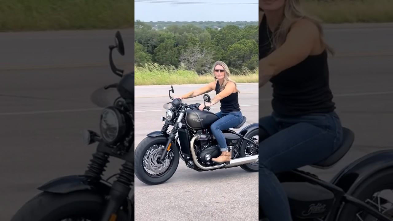 The best (new) bobber by far? #bikerchick #triumph #bobber #motorcycle  #triumphbobber #bikerchicks