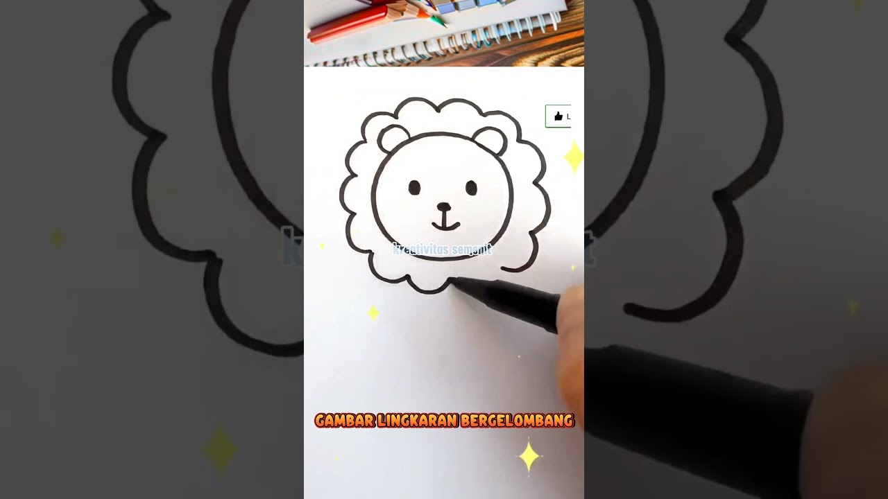 Menggambar singa lucu #caramenggambarhewan #menggambar #art