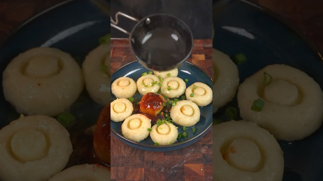 Korean chilli garlic potato mushroom 🍄 #shorts