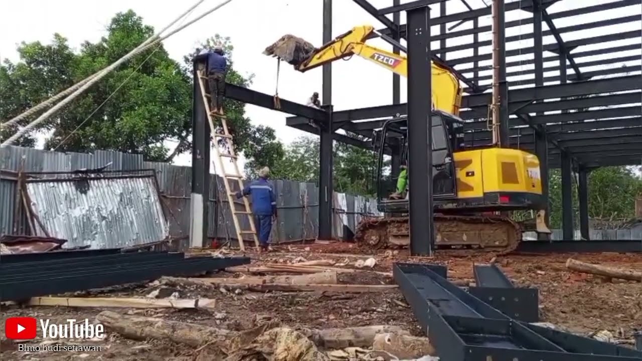 Cara erection dengan excavator