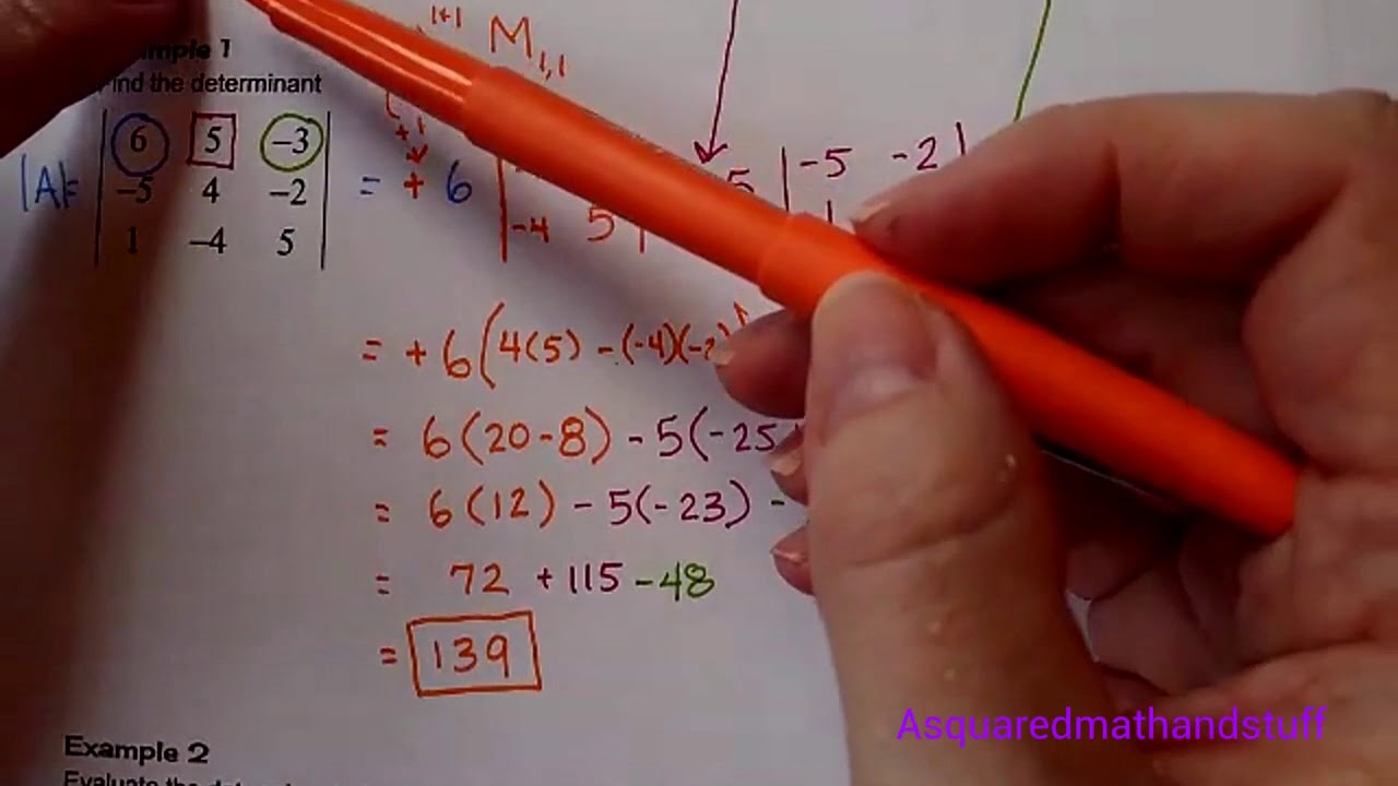 Определитель матрицы 3x3 — миноры и кофакторы