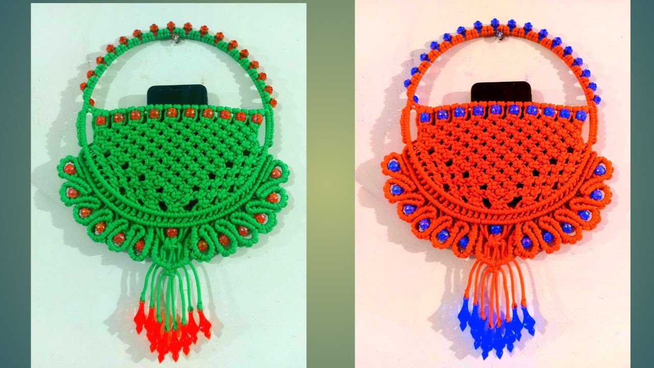 Macrame mobile holder