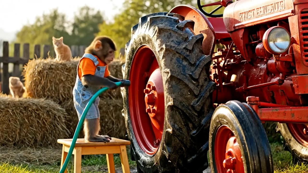 Monkey Bo Bo Harvests Giant Blueberries 🐒🚜 | Monkey Bo Bo the Farm Life
