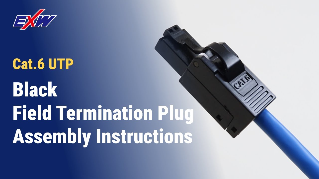 Cat.6 UTP RJ45 Black Field Termination Plug Assembly Instructions