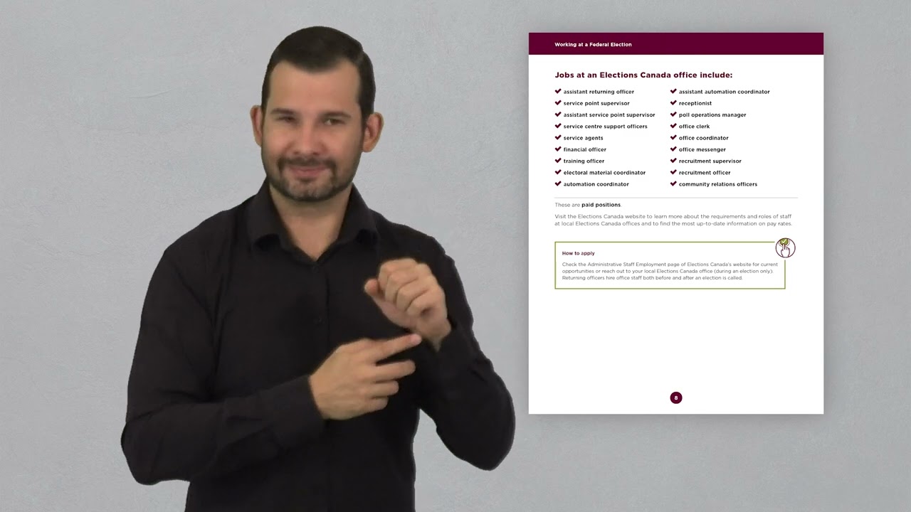 Working at a Federal Election (ASL) | Elections Canada