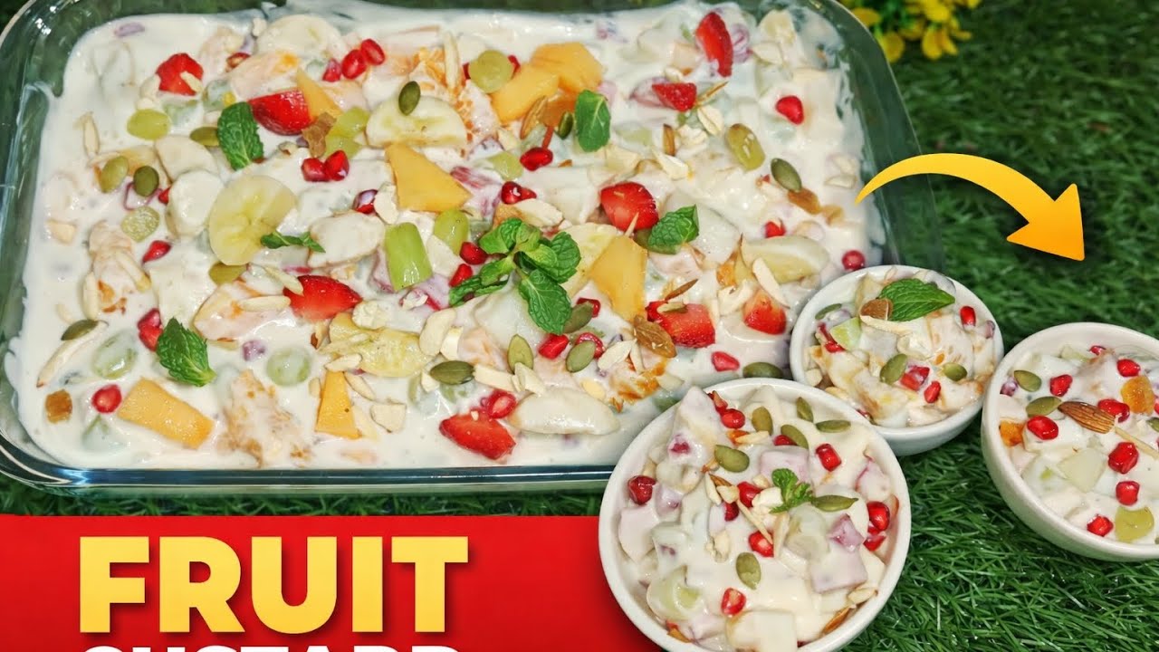 बिना गैस, बिना दूध, बिना क्रीम,5 मि.में बनाऐ Fruit Custard |Curd Fruit Custard |व्रत वाला Custard 