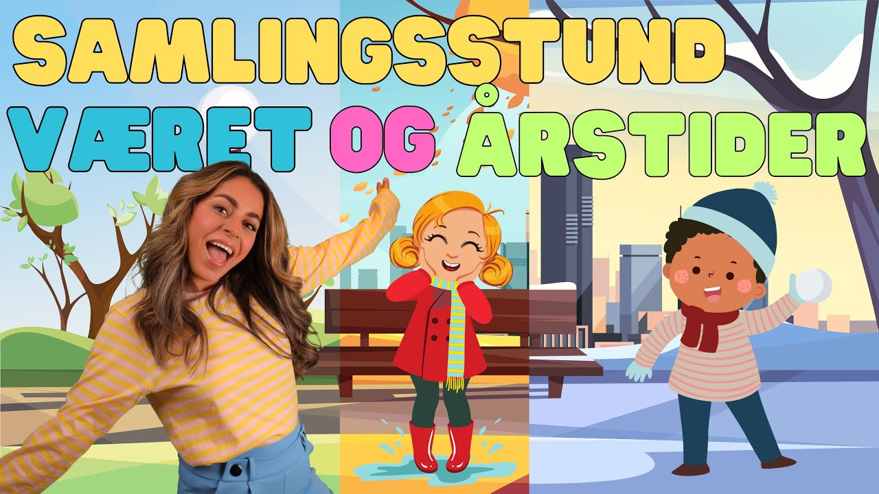 Barnsanger om været og de forskjellige årstider i samlingsstund for småbarn. Blomster små mm.