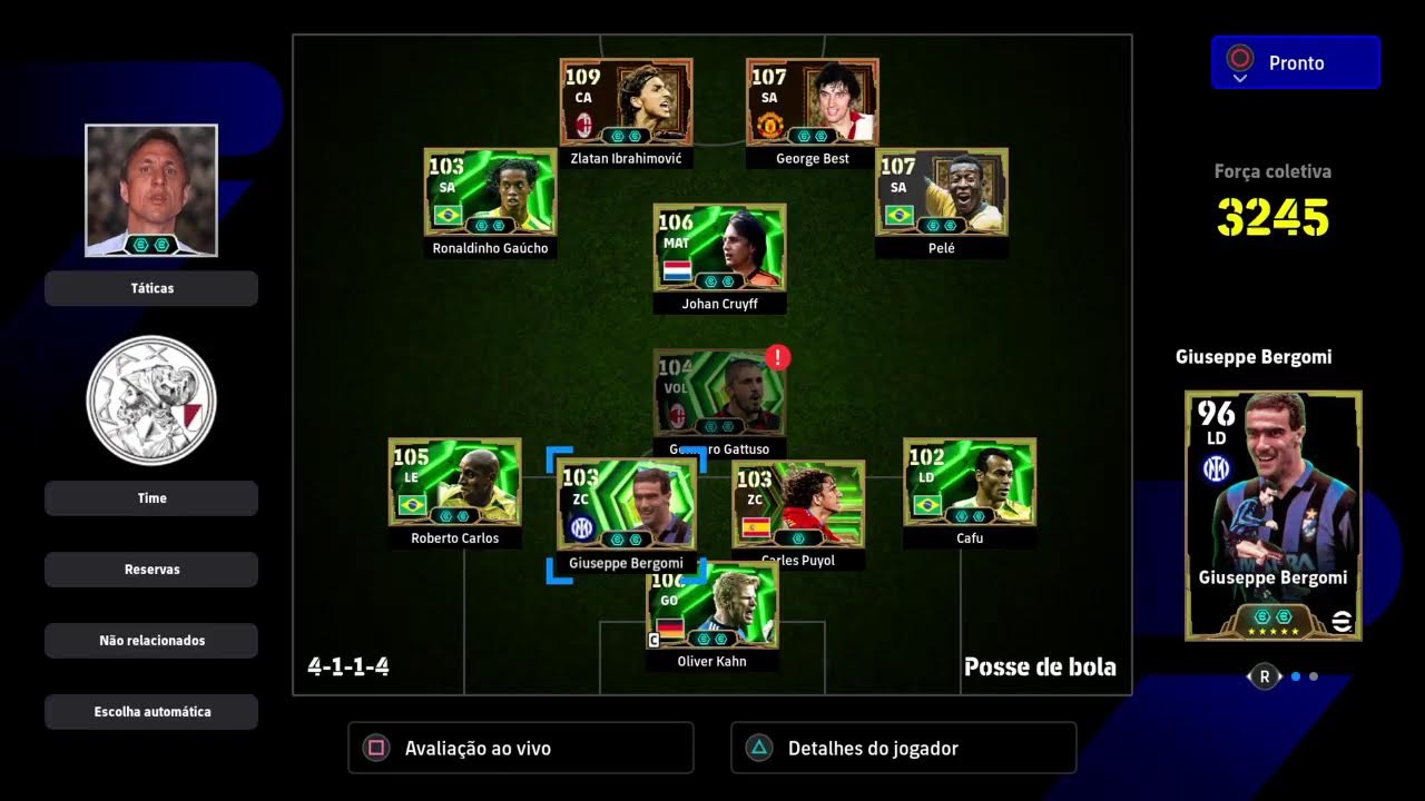 Estou jogando efootball , conferindo as novidades pós atualização e jogando divisão
