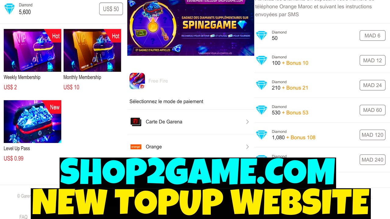 NEW SHOP2GAME TOPUP WEBSITE FREE FIRE | FREE FIRE TOPUP WEBSITE ESYPISA JAZZ CASH