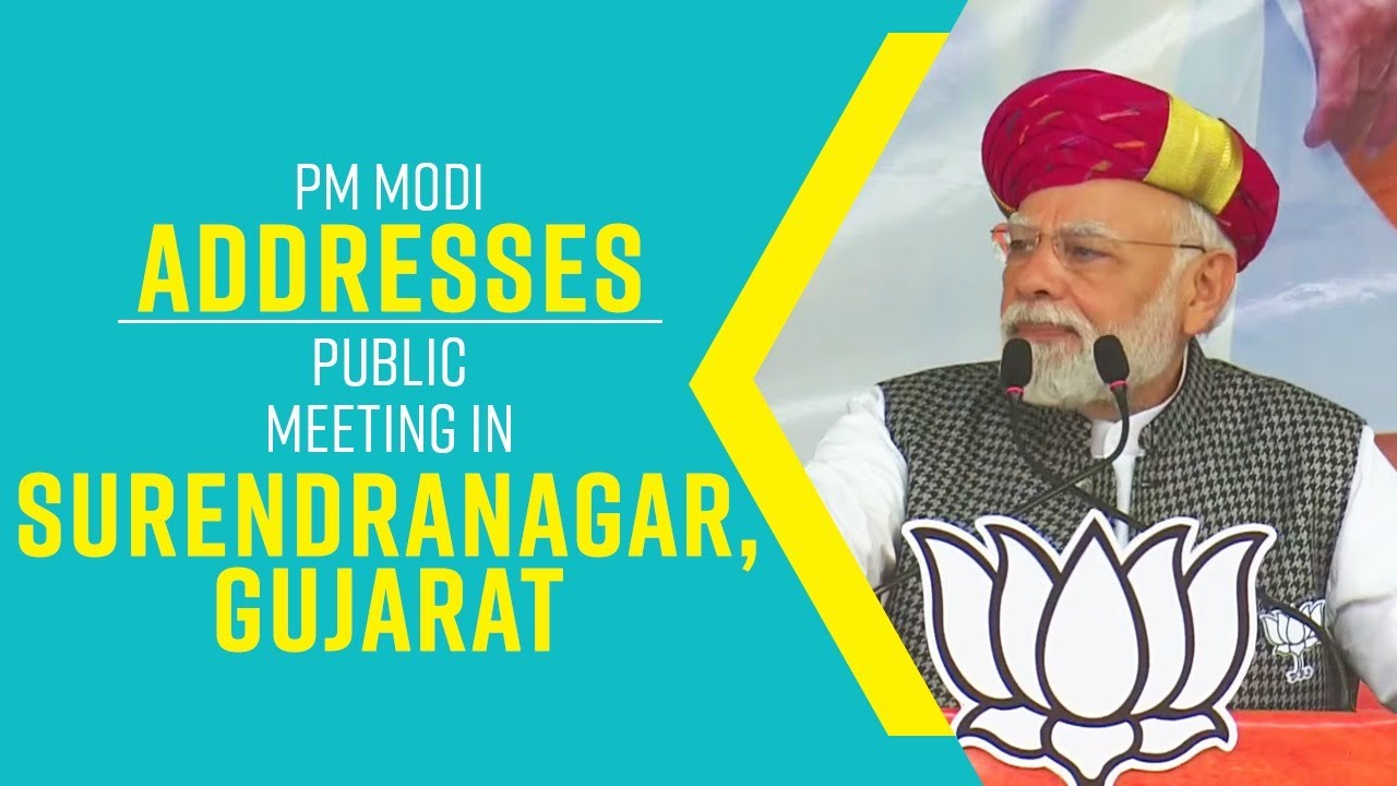 PM Modi addresses public meeting in Surendranagar, Gujarat