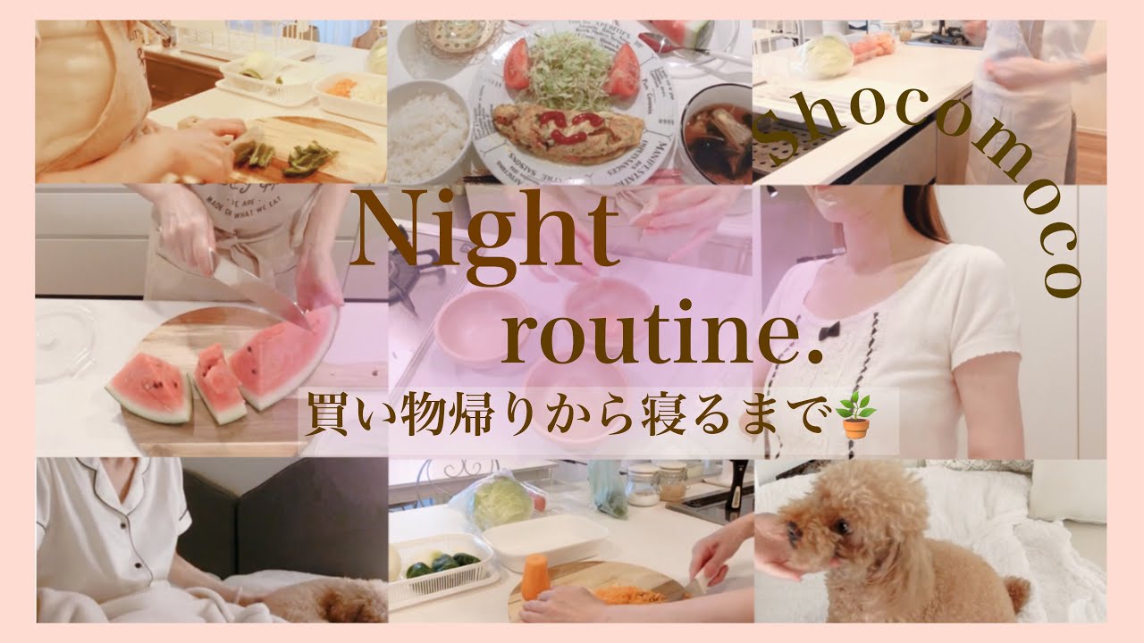 [ナイトルーティン]買い物から帰ってきて寝るまで🌙急に撮影し始めた我が家の日常