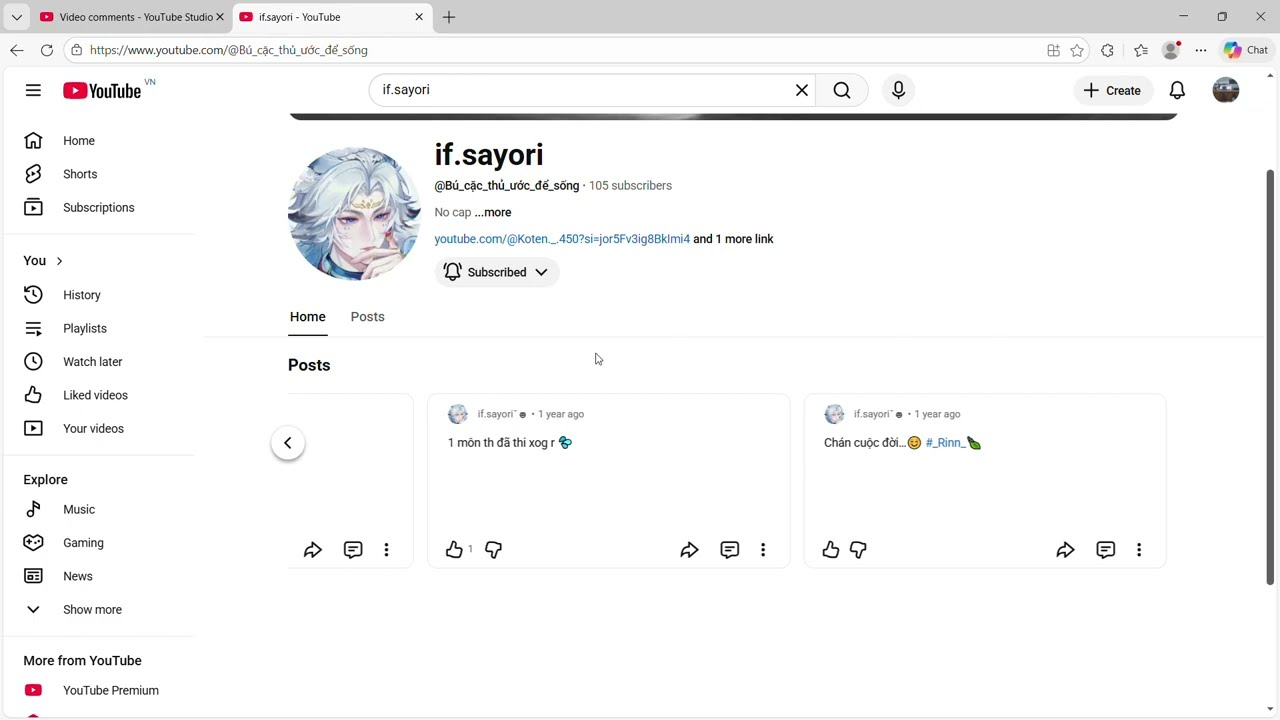Information about my friend's YouTube channel?