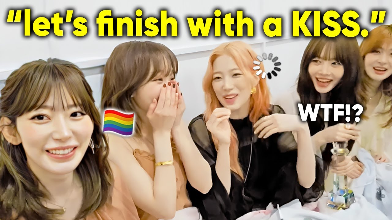 Le sserafim hilarious reaction to SAKURA suggesting KISSING TIME after "HOT" 1ST WIN