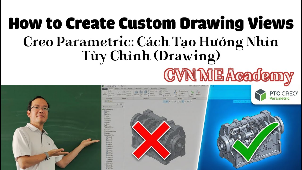 Creo Parametric: Как создавать пользовательские виды чертежей | Как создавать пользовательские ви...