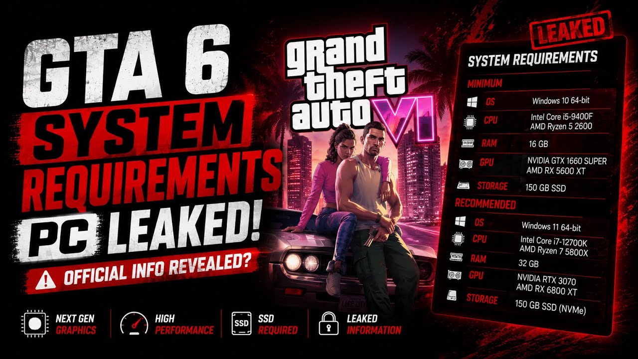 GTA 6 system requirements PC leaked | Pak Girl Gamer
