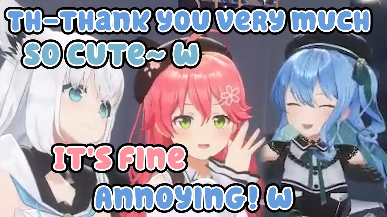 Suisei Blushes When Thanking Miko and Fubuki, Fubuki's Reaction to Micomet Teetee 【Hololive】