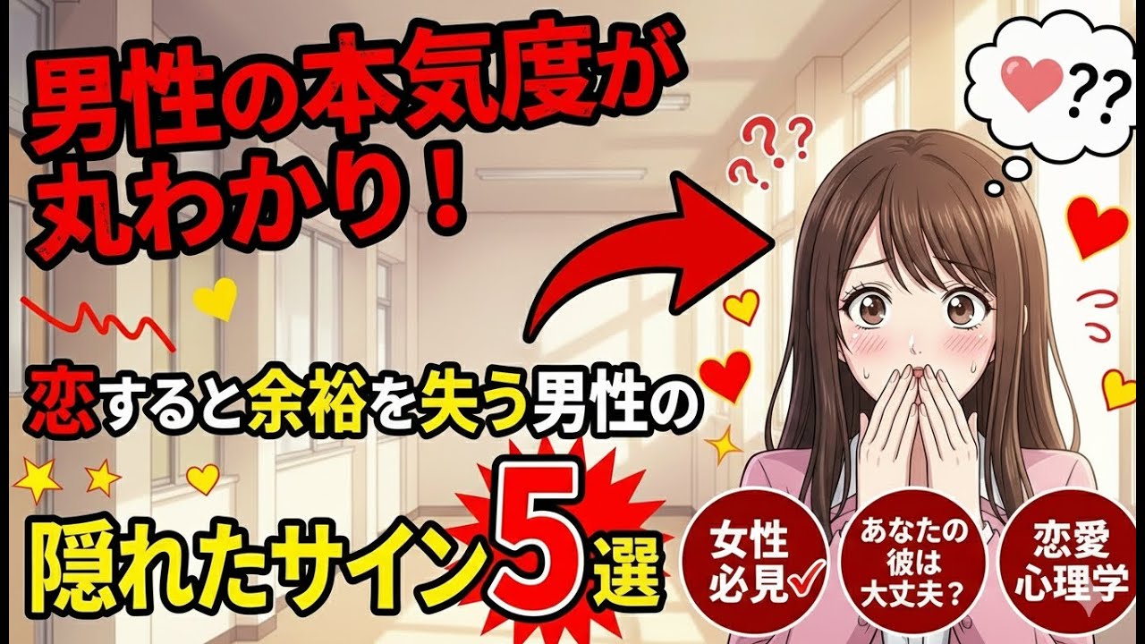 「恋をすると余裕が消える男性のサイン5選【女性必見】彼の本気度が分かる決定的な変化とは」#恋愛#恋愛心理#恋愛雑学