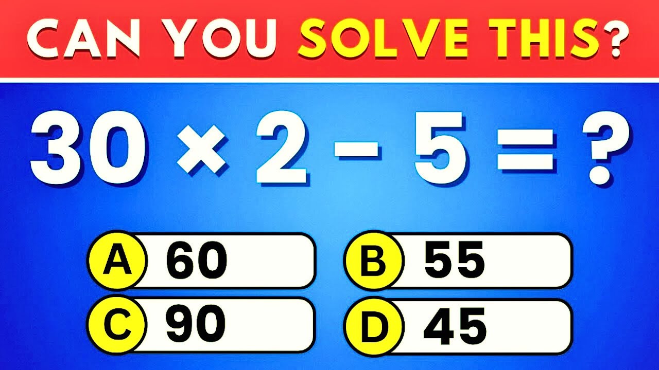Can You Score 15/50 on This Math Challenge? 🧠 Take This 30-Question Quiz #gk #gkmath #triviaquiz