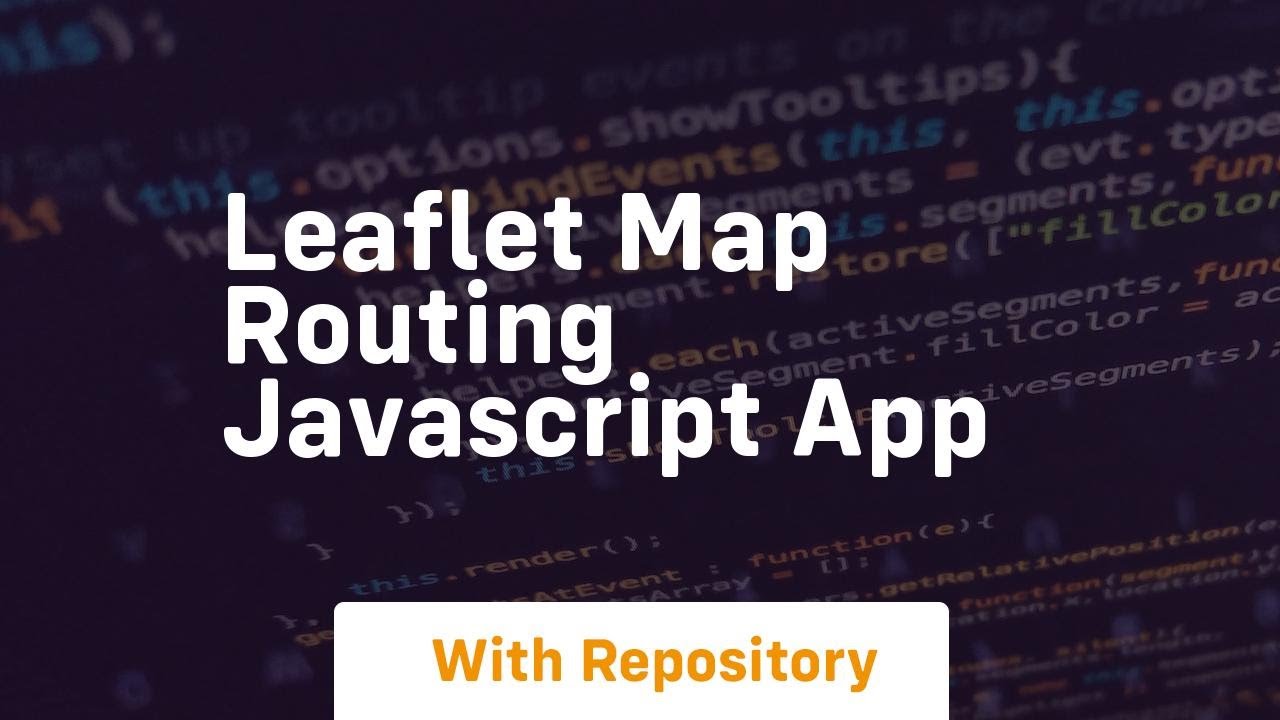 Leaflet map routing javascript app