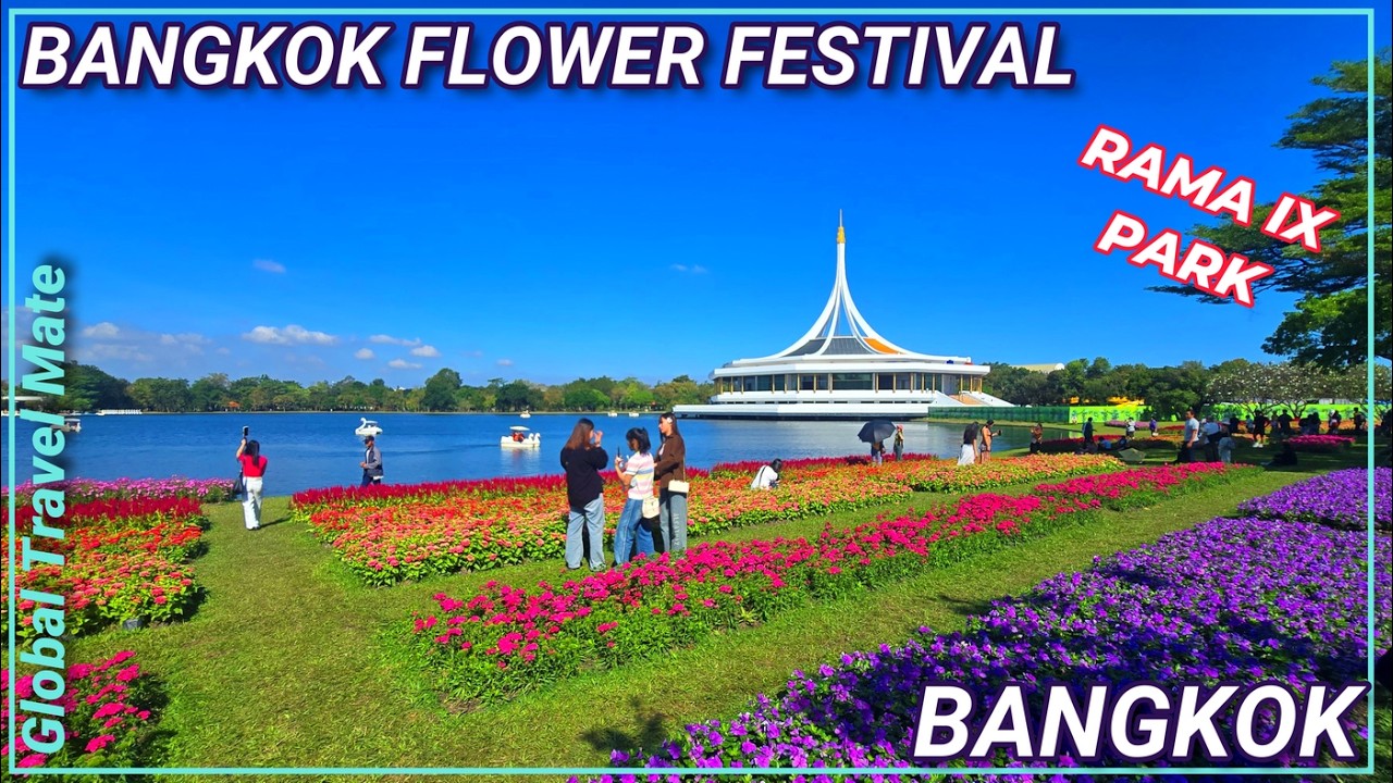 Festiwal Kwiat&oacute;w w Parku Ramy IX w Bangkoku 2025 🇹🇭 Tajlandia