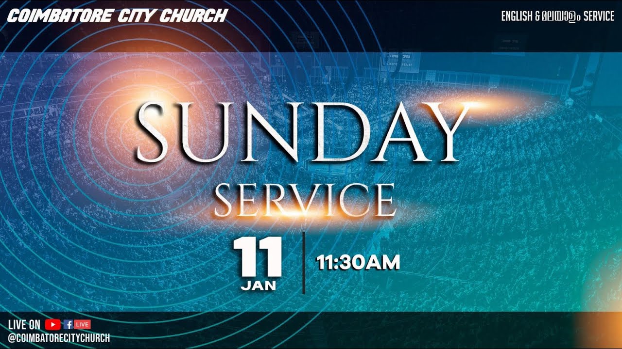 🔴 LIVE | Coimbatore City Church Official | Sunday Service | 11.01.2026