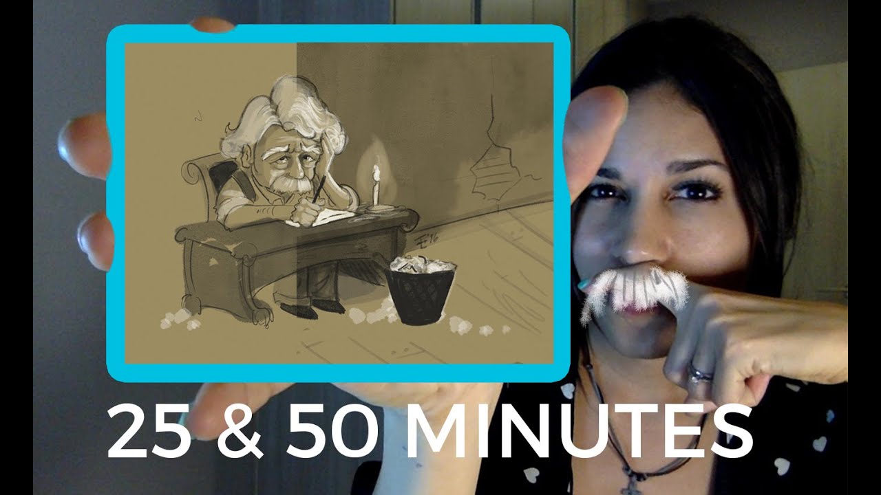 25 & 50 Minute Quick Draw Challenge: Weary Mark Twain (Using Kylebrush pencils)